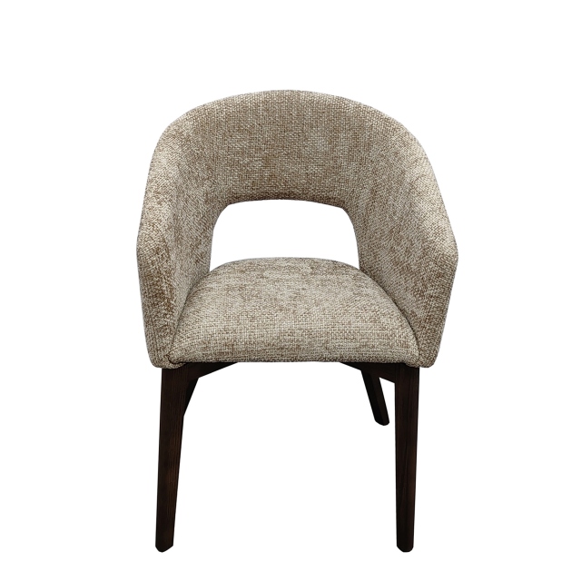 Dining Chair In Light Brown Fabric - Turin