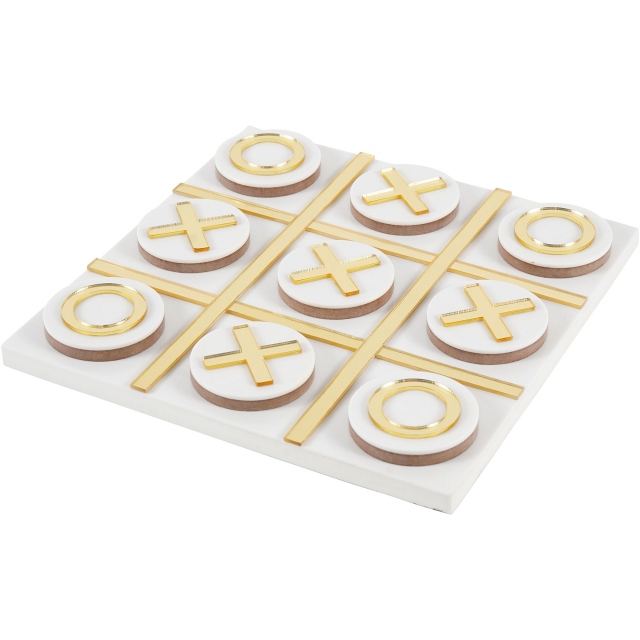 White & Gold Noughts & Crosses - Rowena
