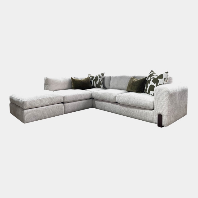 3 Seat LHF Corner Group With Loafer Stool In Fabric - Maya