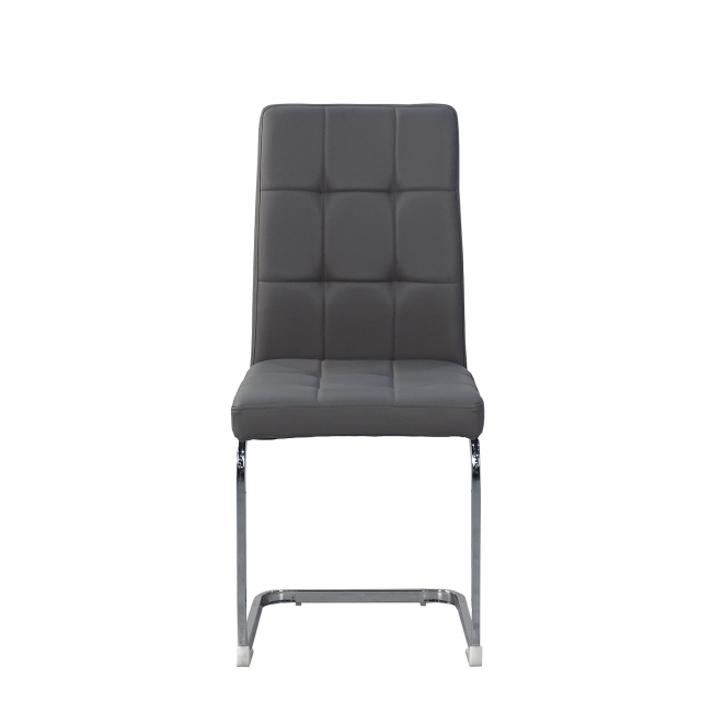 Cantilever Dining Chair In PU With Chrome Base - Lucas