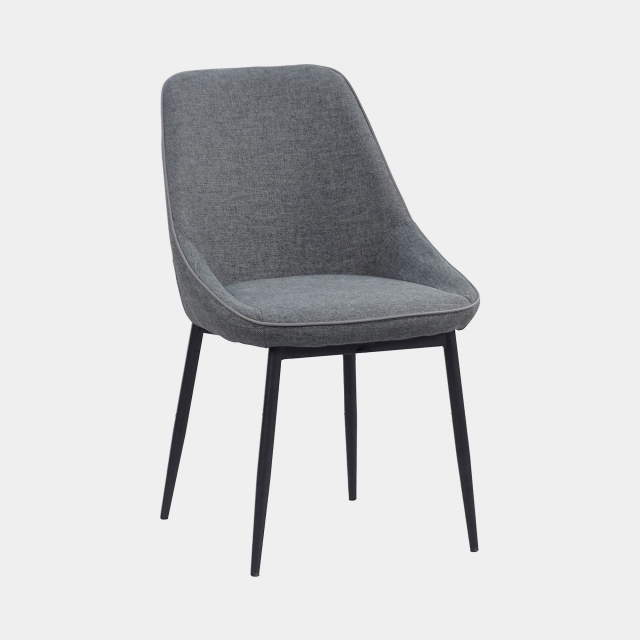 Dining Chair In Grey Fabric - Noah