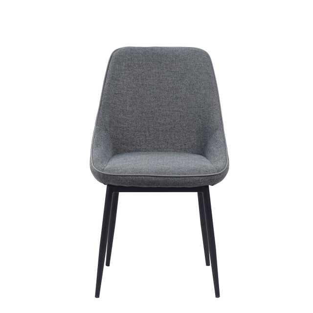 Dining Chair In Grey Fabric - Noah