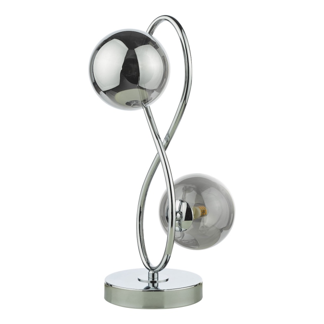 Polished Chrome 2 Light Table Lamp - Santorini