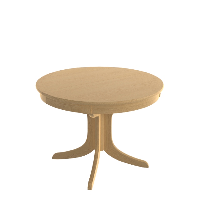Round Extending Pedestal Dining Table With Crown Top - Contour