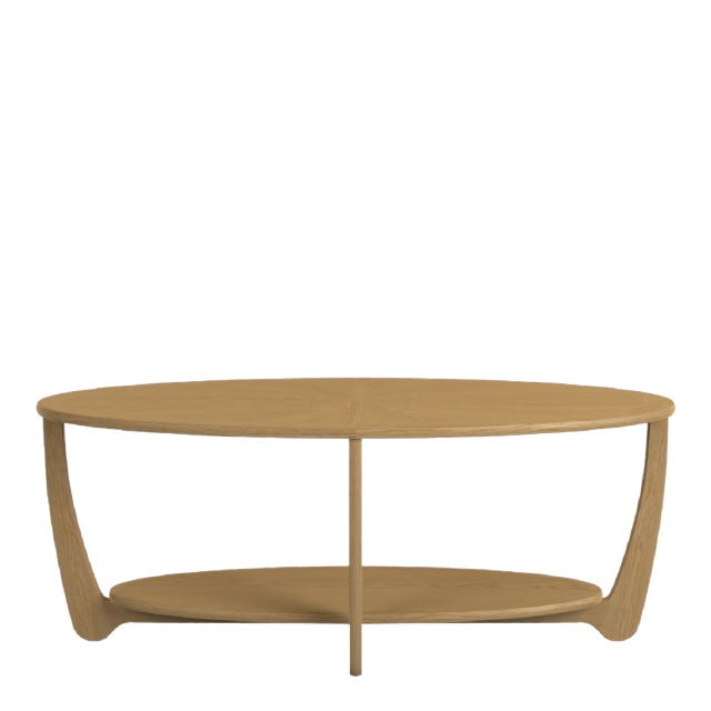 Oval Coffee Table With Sunburst Top - Contour