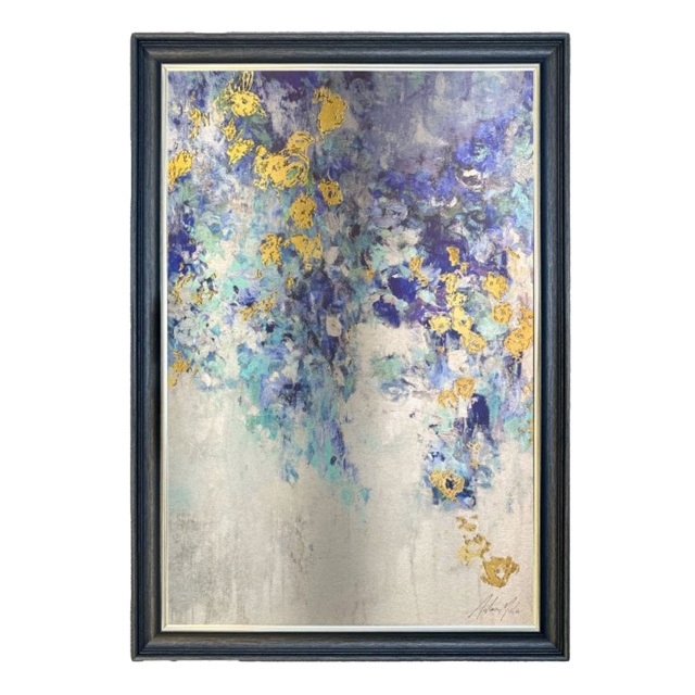 Liquid Art - Blooming Blue and Gold