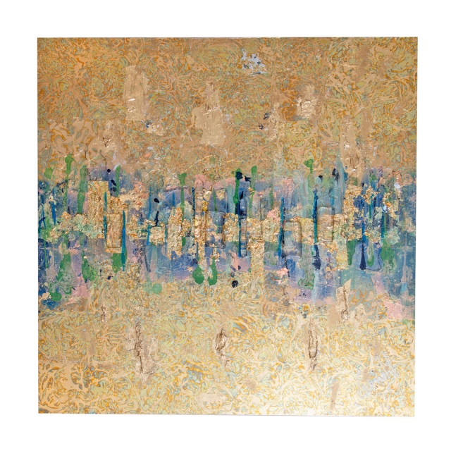 Gold Leaf Abstract Square - Halcyon