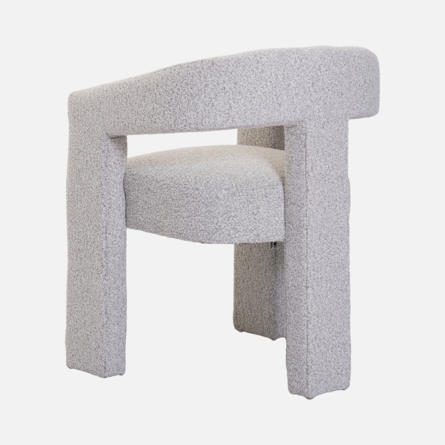 Dining Chair In Light Grey Fabric - Alto