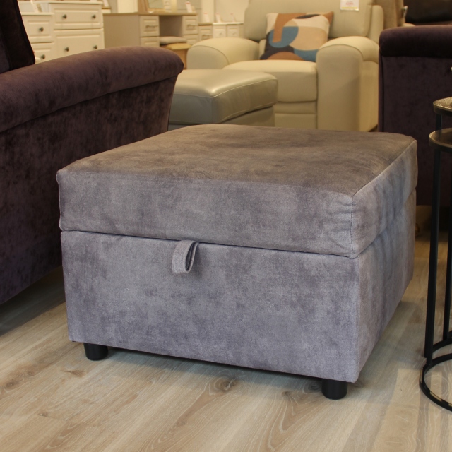 Storage Footstool In Fabric Plain - Item as Pictured - Alexis