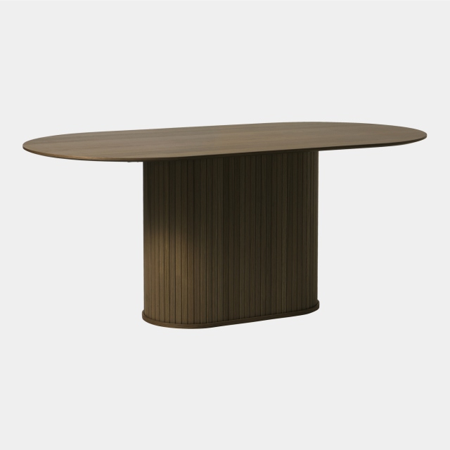 180cm Oval Dining Table In Smoked Oak Finish - Eden