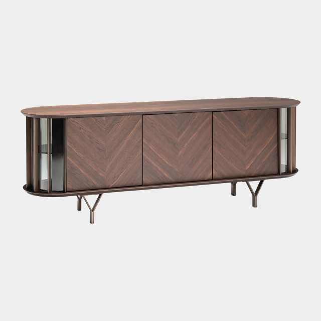 Sideboard With Metal Inserts and Wooden Frame - Cattelan Costes