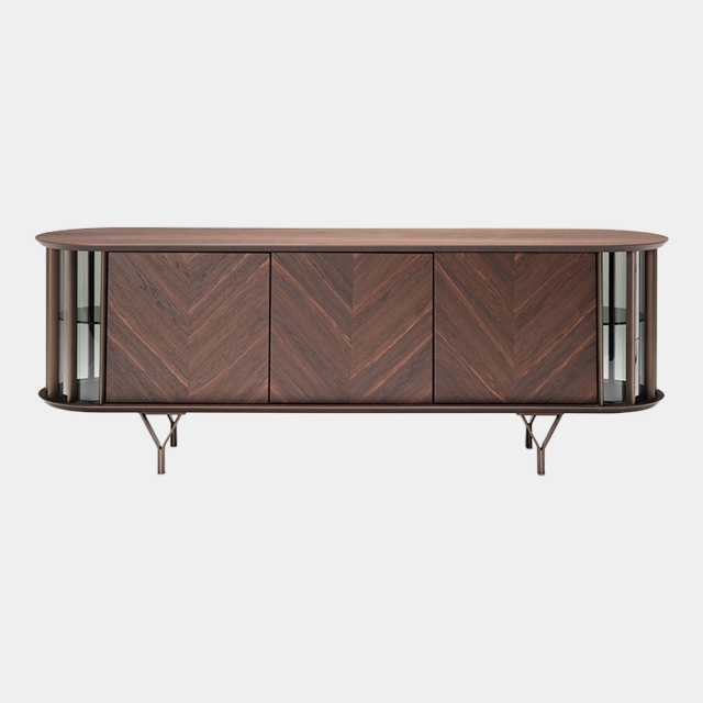 Sideboard With Metal Inserts and Wooden Frame - Cattelan Costes