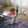 Rectangular Coffee Table Stainless Steel/Glass - Mistral