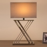 Xavier Table Lamp Nickle with Grey Rectangle Shade