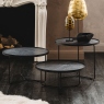 60 x 28cm Side Table Marmi Ceramic Top & Black Base - Cattelan Italia Billy Keramik