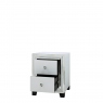 2 Drawer Bedside Cabinet In Clear White & Mirror Finish - Madison
