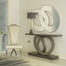 Console Table In High Gloss Lacquer With Matt Lacquer Rings - Rovella
