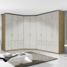 4 Door 8 Drawer Hinged Combi Robe Height 210cm In Alpine White With White High Gloss Front - Amalfi