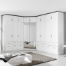4 Door 8 Drawer Hinged Combi Robe Height 210cm In Alpine White With White High Gloss Front - Amalfi