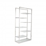 Tall Bookshelf In Clear Glass & Stainless Steel Frame - Trento