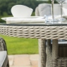 6 Seat Oval Garden Dining Set with Ice Bucket - Light Grey Rattan Plus Lazy Susan - Oyster Bay
