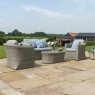 2 Seat Sofa Light Grey Rattan Garden Set - Oyster Bay