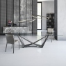 Dining Table With Clear Glass Top & Graphite Base - Cattelan Italia Skorpio Glass