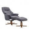 Swivel Chair And Stool In Fabric - Quebec