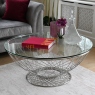 Coffee Table With Clear Toughened Glass Top & Stainless Steel Base - Greco