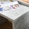 140cm Desk - Concrete Effect/White High Gloss - Polaris