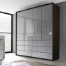 254cm 5 Door/6 Drawer Wardrobe With Coloured Glass Front - Akita 