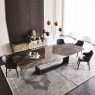Dining Table SAG Shaped With Titanium Base - Cattelan Italia Dragon Keramik