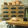9 Drawer Apothecary Chest In Steel & Wood - Brunel