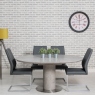 120Øcm Round Extending Dining Table In Concrete Effect Finish - Indus