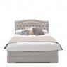 Bed Frame With Buttoned Headboard - Taupe Painted Finish - Avignon