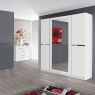 226cm 5 Door Hinged Robe With 3 Mirrors (210cmH) In AN806 Alpine White - Alpen