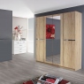 226cm 5 Door Hinged Robe With 3 Mirrors (210cmH) In A4M06 Sonoma Oak - Alpen