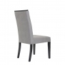 Faux Leather Dining Chair With Wooden Detail In Grey - Hyatt