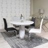 120cm Round Extending Dining Table White Marble Effect Top - Arbor