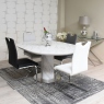 120cm Round Extending Dining Table White Marble Effect Top - Arbor