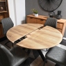 120cm Round Extending Dining Table Oak Finish Top - Rochester