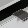 40cm 3 Drawer Bedside Table In A197B Silk Grey/Silk Grey Glass - Akita 