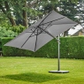 3m x 3m Square Parasol Inc Cover In Grey With Sand & Water Base - Biarritz