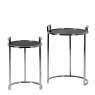 Nest of 2 Tables With Marble Effect Top & Chrome Frame - Hepburn