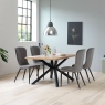 200cm Dining Table With 6 Mala Chairs In Grey Velvet - Holmwood