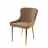 Velvet Dining Chair Gold Legs In Taupe - Copeland