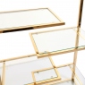 Display Cabinet With Clear Glass Shelves & Gold Steel Frame - Auric