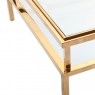 Coffee Table With Clear Glass Top & Gold Steel Frame - Auric