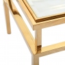 Side Table With Clear Glass Top & Gold Steel Frame - Auric