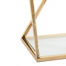 40x70cm X Frame End Table With Clear Glass Top & Gold Steel Frame - Auric
